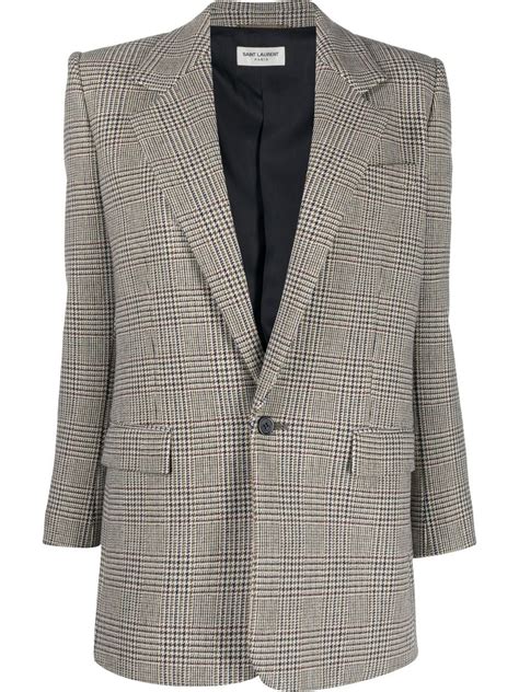 ysl mens blazer|saint laurent houndstooth blazer.